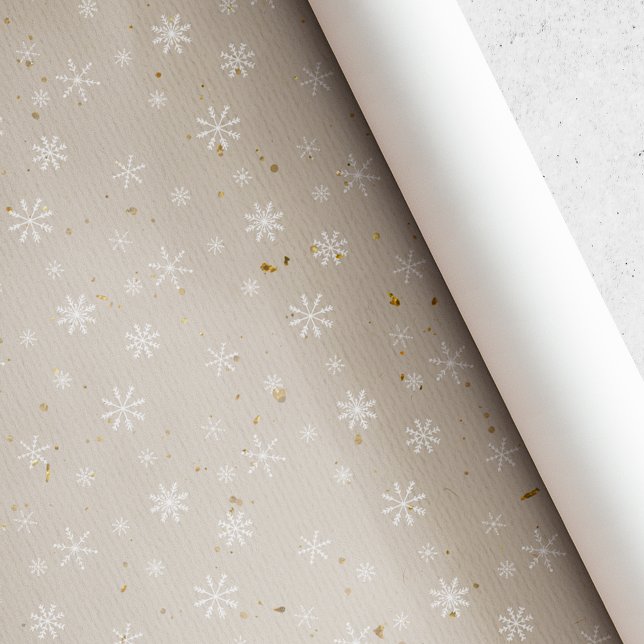 Papier Cadeau Noël flocon de neige Kraft rustique (Créateur téléchargé)