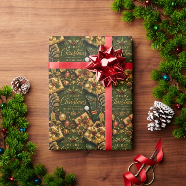 Papier Cadeau Noël Golf Vacances (Cadeau de vacances)