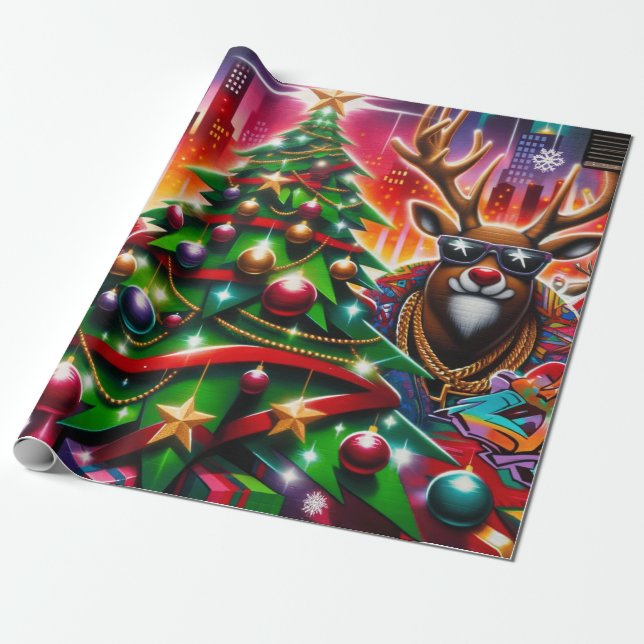 Papier Cadeau Noël graffiti (Déroulé)