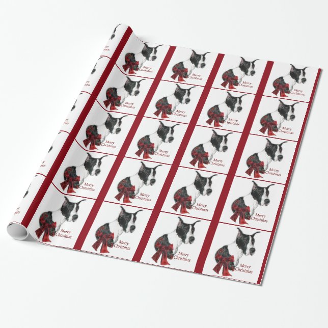 Papier Cadeau Noël Grand Danois Mantle (Déroulé)