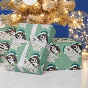 Papier Cadeau Noël Grands Pyrénées et Chien de Montagne Bernais