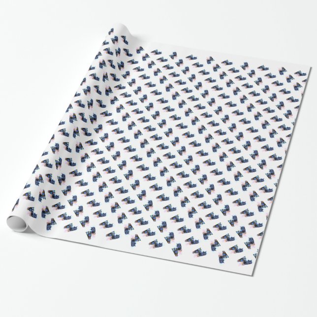 Papier Cadeau Noël gris Kitty III (Déroulé)