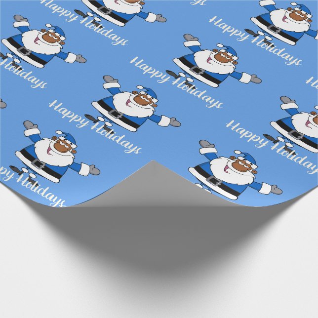 Papier Cadeau Noël Hanoukka Kwanzaa de Père Noël (Coin)