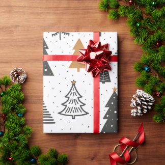 Papier Cadeau Noël Hiver Arbre de Noël