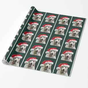 Papier Cadeau Noël jaune de labrador retriever