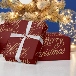 PAPIER CADEAU NOËL JAUNE ROUGE SOMBRE