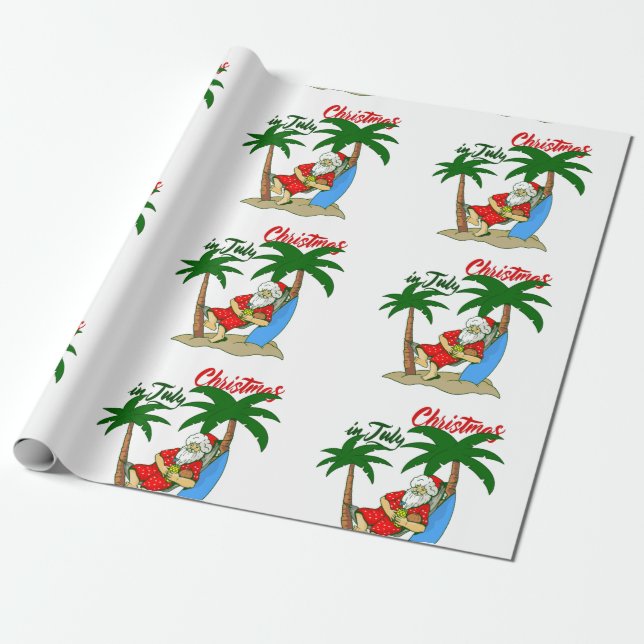 Papier Cadeau noël juillet tropical santa claus (Déroulé)