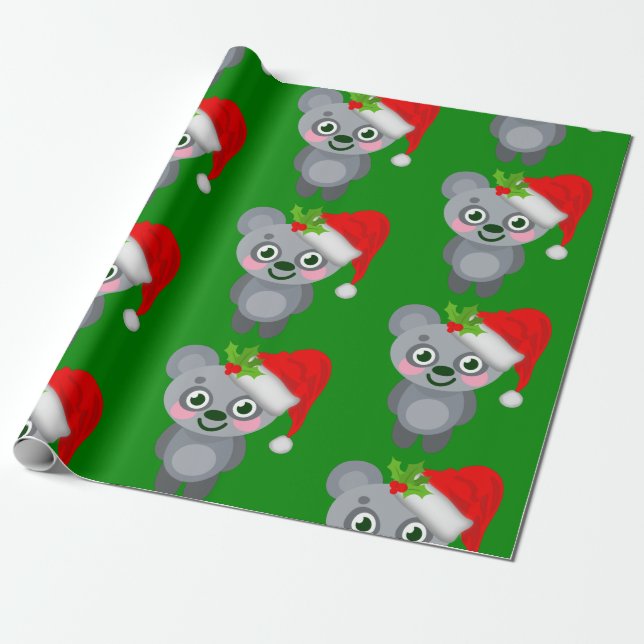 Papier Cadeau noël koala santa claus (Déroulé)