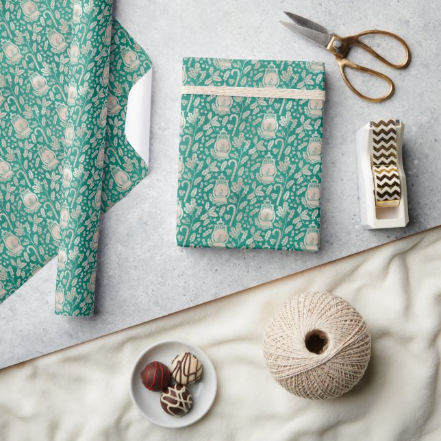 Papier Cadeau Noël Lanterne Rustique (Artisanat)