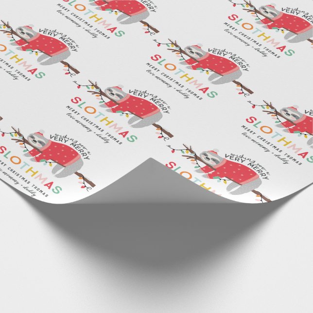 Papier Cadeau Noël lumineux de paresse d'amusement (Coin)