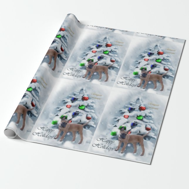 Papier Cadeau Noël Malinois belge (Déroulé)