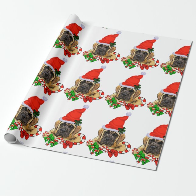 Papier Cadeau Noël mastiff anglais (Déroulé)