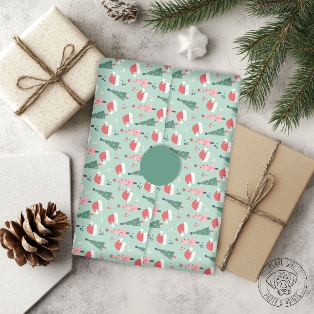 Papier Cadeau Noël Menthe Joyeux (Créateur téléchargé)