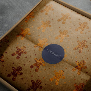 Papier Cadeau Noël Miel Or pain d'épice Homme Kraft