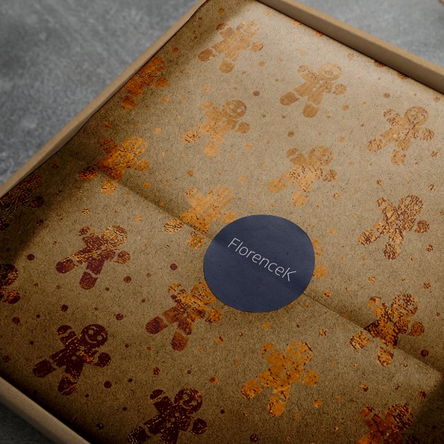 Papier Cadeau Noël Miel Or pain d'épice Homme Kraft (Christmas Honey Gold Gingerbread Man Kraft Wrapping Paper)