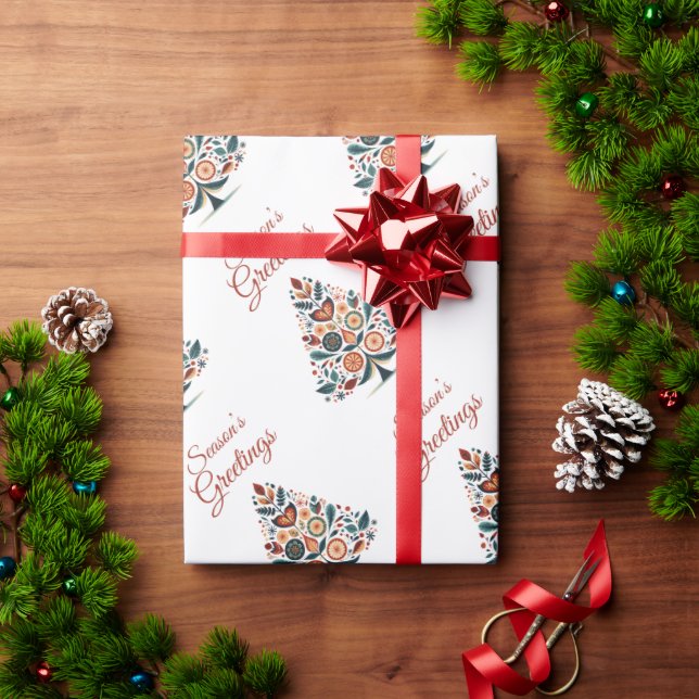 Papier Cadeau Noël minime scandinave (Cadeau de vacances)