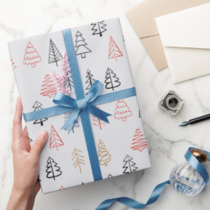 Papier Cadeau Noël Motif Pine Tree