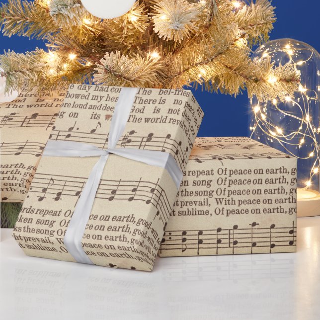 Papier Cadeau Noël Musique Paix sur Terre (Vacances)