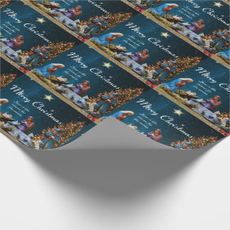 Papier Cadeau Noël Nativité avec citation