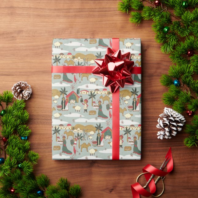 Papier Cadeau Noël Nativité Plus Sages (Cadeau de vacances)