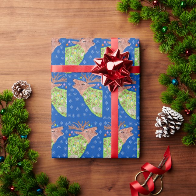 Papier Cadeau Noël Nature Cerf  (Cadeau de vacances)