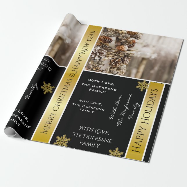 Papier Cadeau Noël naturel personnalisé (Déroulé)