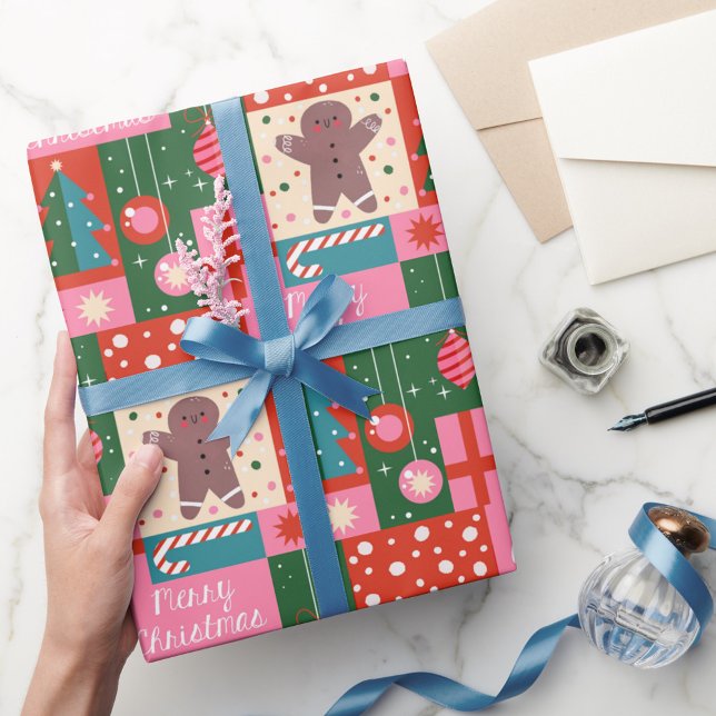 Papier Cadeau Noël Noël Géométrique Noël (Créateur téléchargé)