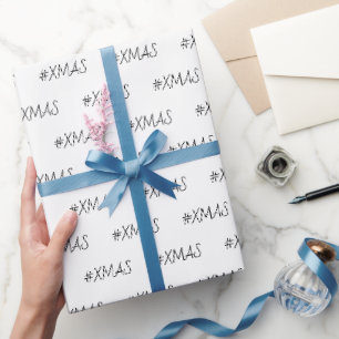 Papier Cadeau Noël Noir et Blanc Personnalisé Tendance