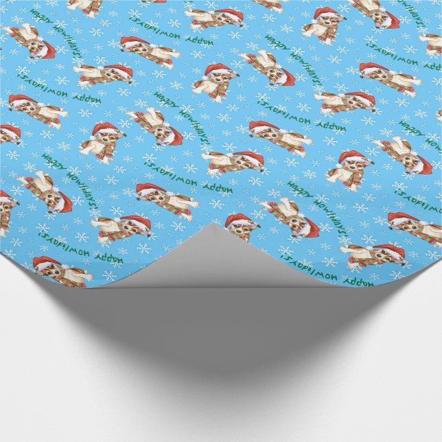 Papier Cadeau Noël Norvégien Lundehunde (Coin)