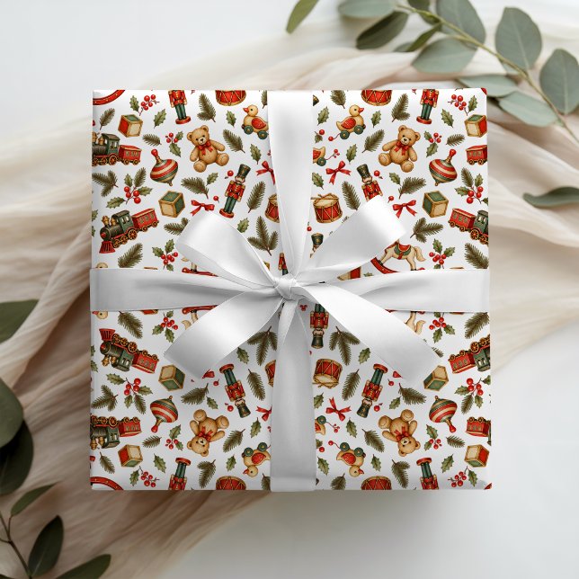 Papier Cadeau Noël Nostalgique de Conte de Fées Intemporel (Créateur téléchargé)