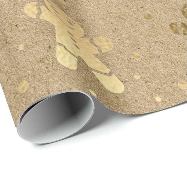 Papier Cadeau Noël Nouvel An Pain D'Or Homme Kraft Joie (Coin rond)