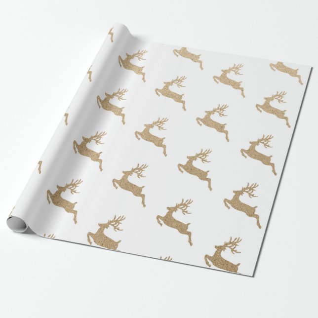 Papier Cadeau Noël Nouvel An Vip Deer carton blanc (Déroulé)