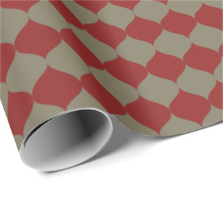 Papier cadeau Noël Ogee Sage Rouge Moderne