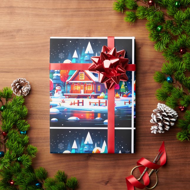 Papier Cadeau Noël paisible (Cadeau de vacances)