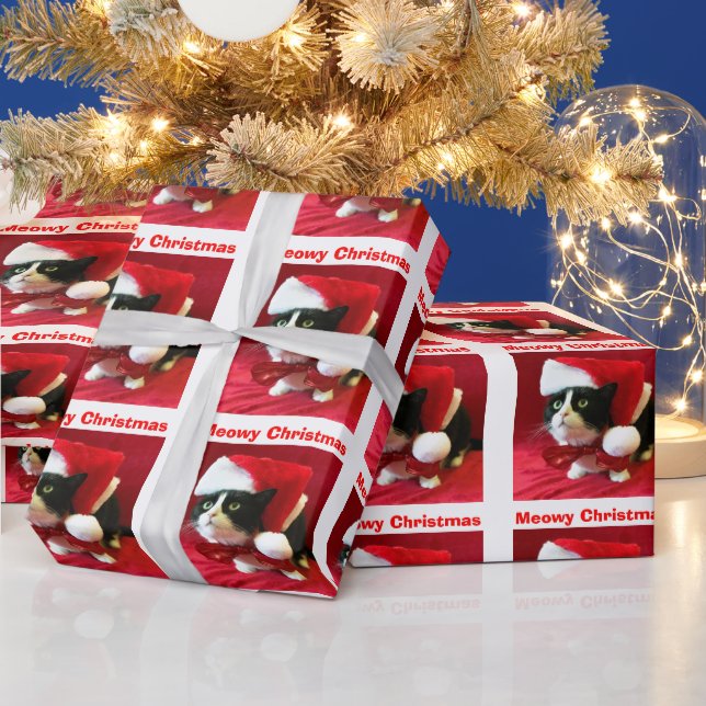 Papier Cadeau Noël pêche le papier d'enveloppement de chats Tuxe (Vacances)
