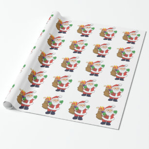 Papier Cadeau Noël Père Noël avec jouets