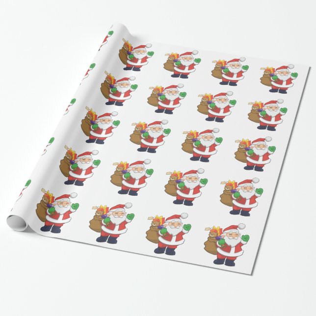 Papier Cadeau Noël Père Noël avec jouets (Déroulé)