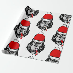 Papier Cadeau Noël père Noël gorilla