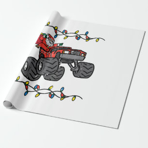Papier Cadeau Noël Père Noël Monster Camion Garçons Enfants Enfa