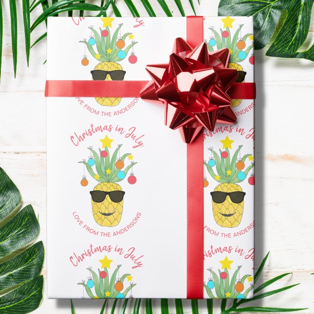 Papier Cadeau Noël Personnalisé En Juillet Ananas (Créateur téléchargé)