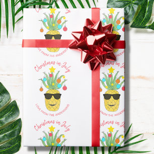 Papier Cadeau Noël Personnalisé En Juillet Ananas