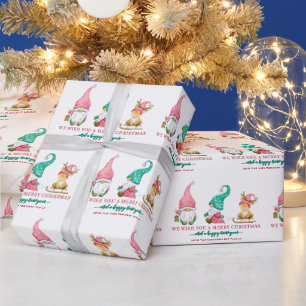Papier Cadeau Noël personnalisé Gnome mignon