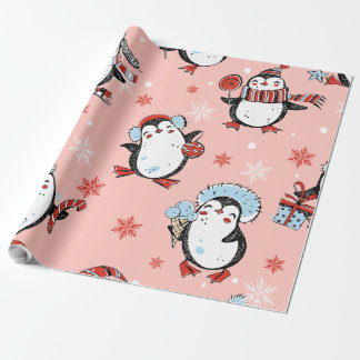 Papier Cadeau Noël - Pingouins mignons