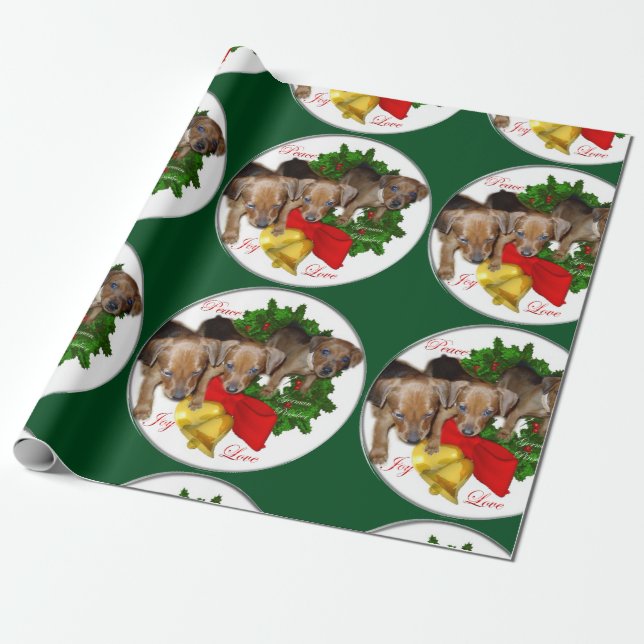 Papier Cadeau Noël Pinscher allemand (Déroulé)