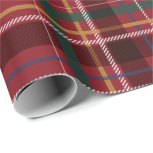 Papier Cadeau Noël plaid classique rouge vacances