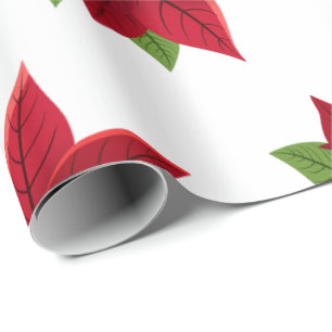 Papier Cadeau Noël Poinsettia
