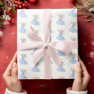 Papier Cadeau Noël Princess Blue Winter Snowflakes