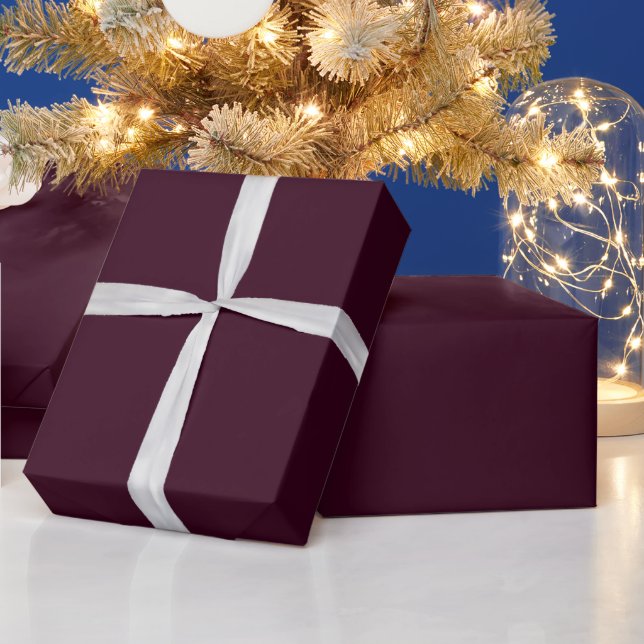 Papier Cadeau Noël profond violet prune solide luxe foncé (Vacances)