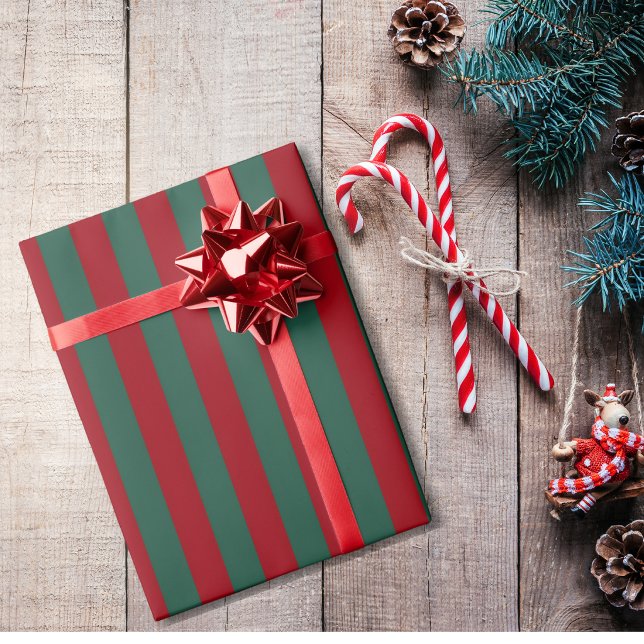 Papier Cadeau Noël rayé classique (Créateur téléchargé)