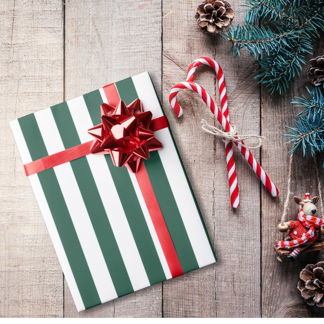 Papier Cadeau Noël rayé classique (Créateur téléchargé)